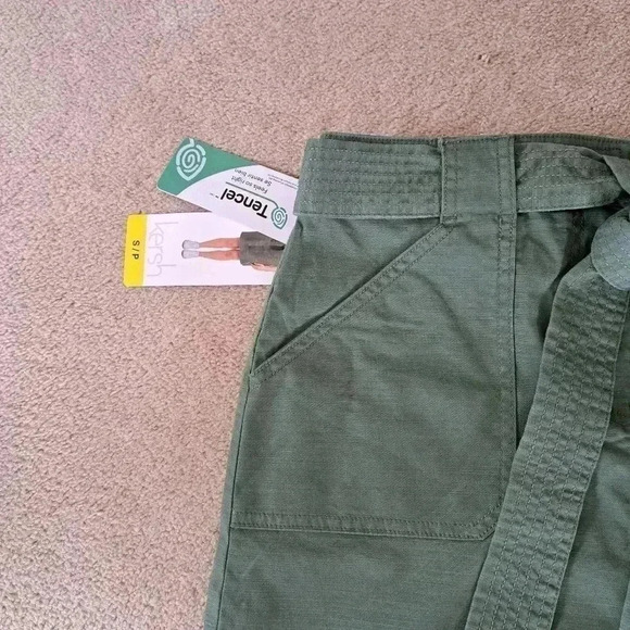 New! Kersh Utility Skirt Green Small Belted Stretch Casual Skirt Canvas NWT - Picture 7 of 10